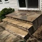 Rebuilt top landing with new stone